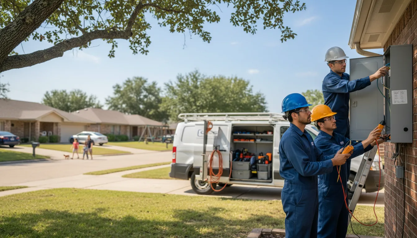 Certified electrician providing emergency electrical services in Gustine, TX